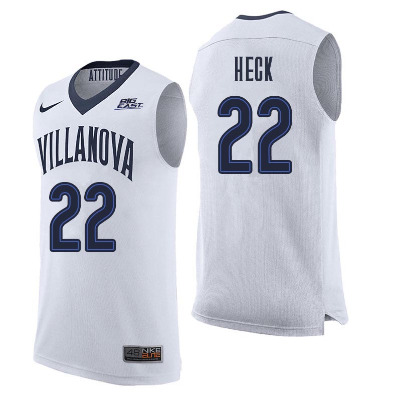 Men Villanova Wildcats #22 Peyton Heck College Basketball Jerseys Sale-White - Click Image to Close
